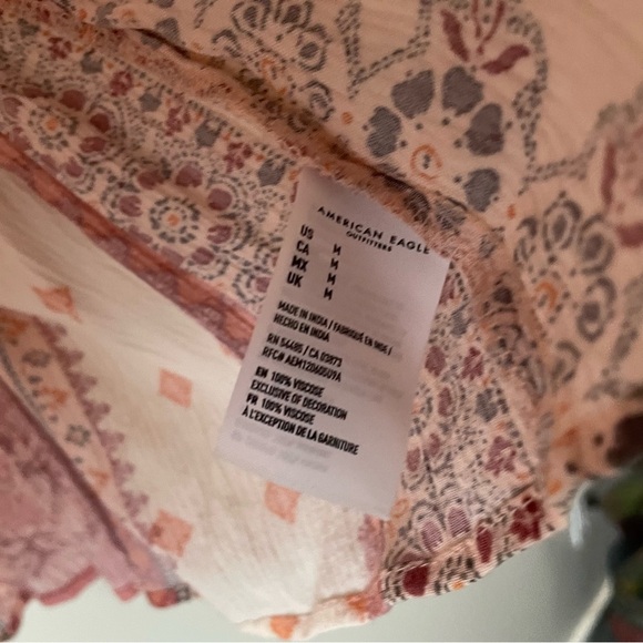 American Eagle Boho Peasant Top Blouse Peplum Tassels Bohemian Size Medium - Picture 3 of 8